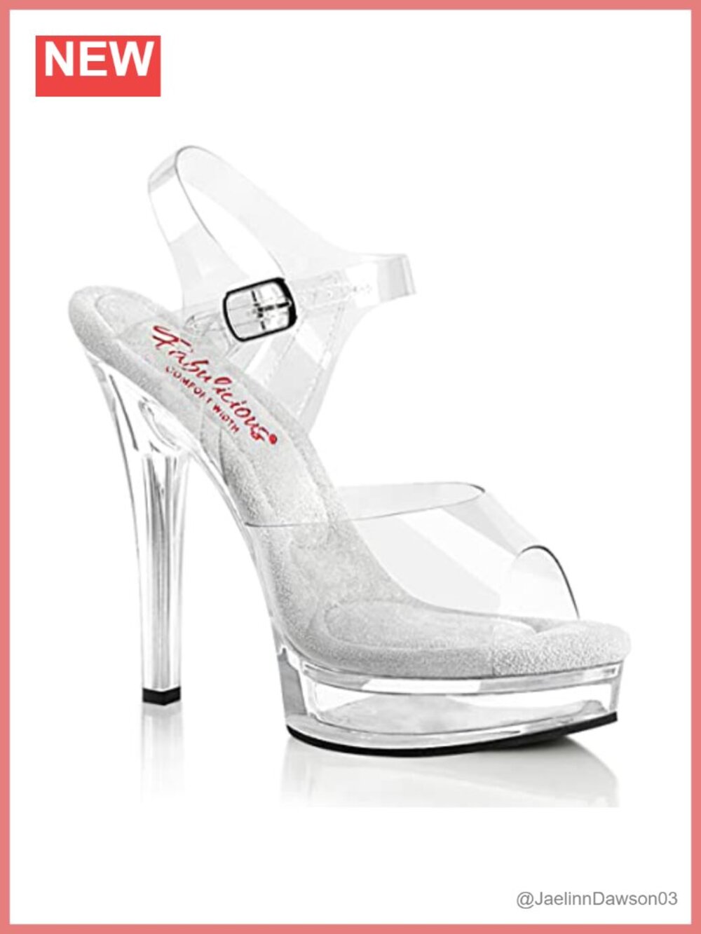 Clear PVC Platform Sandals with Stiletto Heel Ankle Strap Buckle